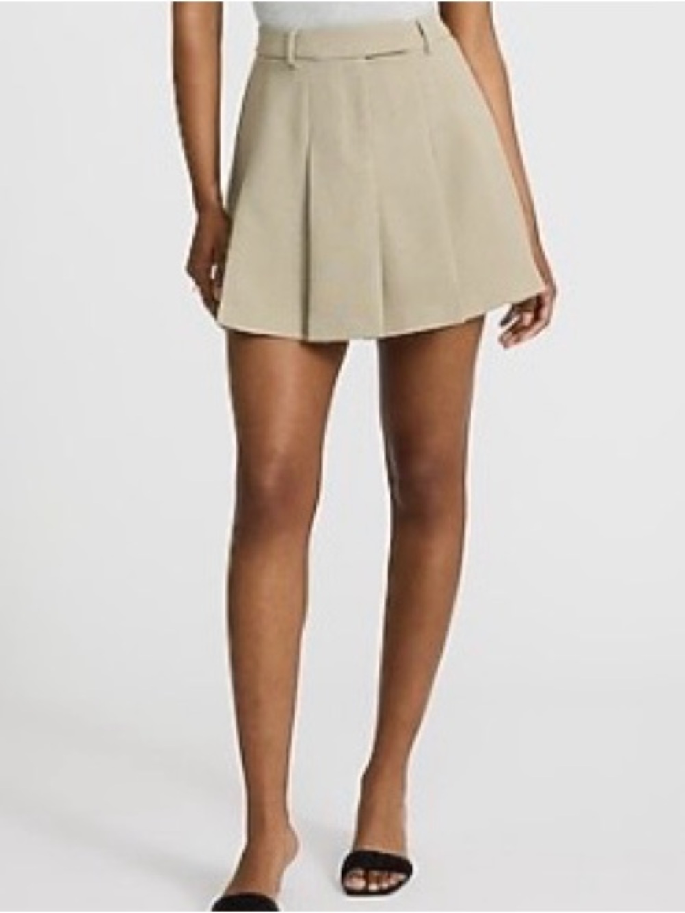 Express Khaki Pleated Circle Skirt